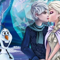 Sweet kissing Elsa and Jack Frost